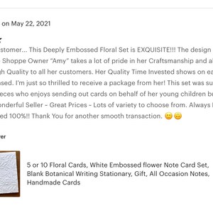 8 3D Floral Cards, White Embossed Flower Note Card Set, Blank Botanical ...