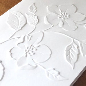 8 3D Embossed Woods Rose Flower Cards, White Floral Note Card Set, 3D ...