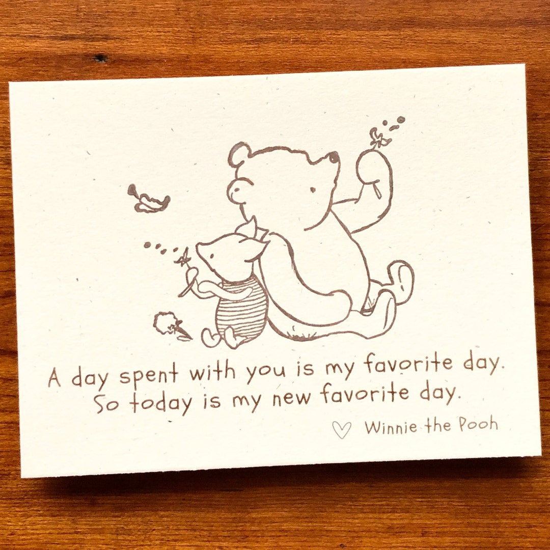 Winnie the Pooh Favorite Day Quote Friendship Card, Classic Pooh Bear