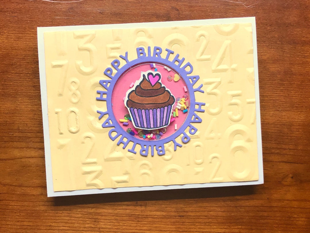 Interactive Birthday Card With Confetti Fun Cupcake Shaker Etsy