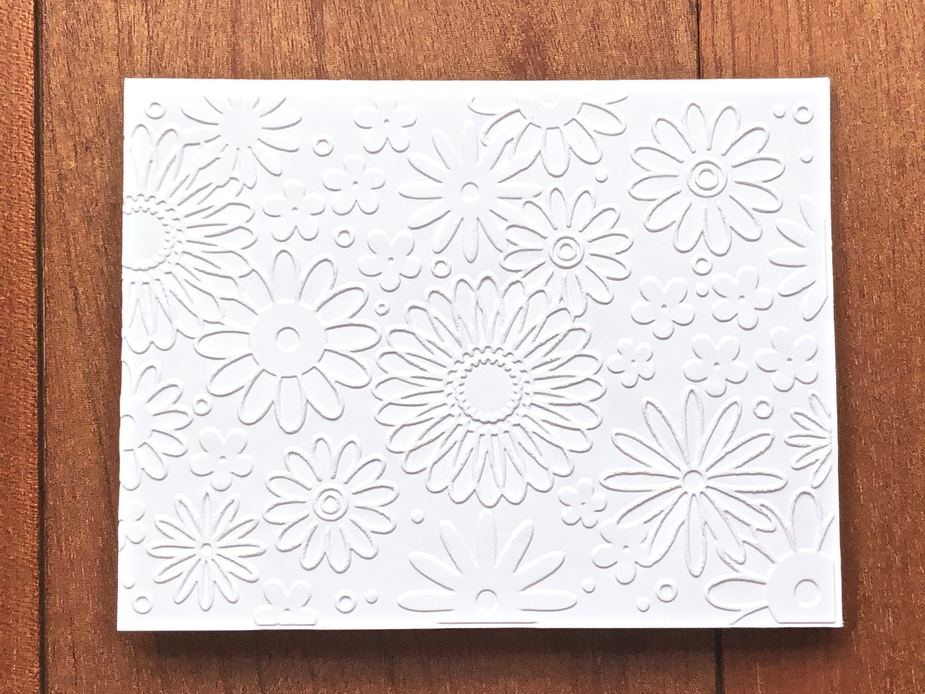 8 3D White Embossed Daisy Cards, Floral Note Card Set, Blank Botanical ...