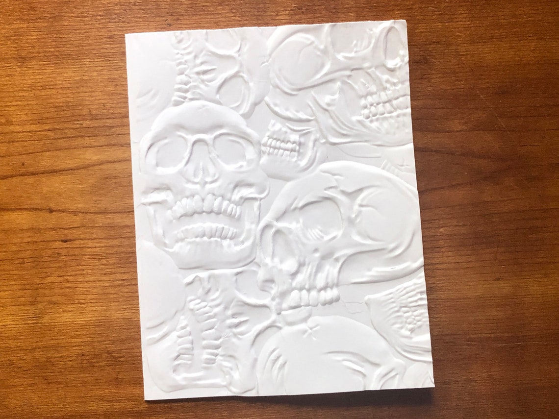 8 3D White Skull Note Card Set, Halloween Wiccan Spooky Gothic Goth ...