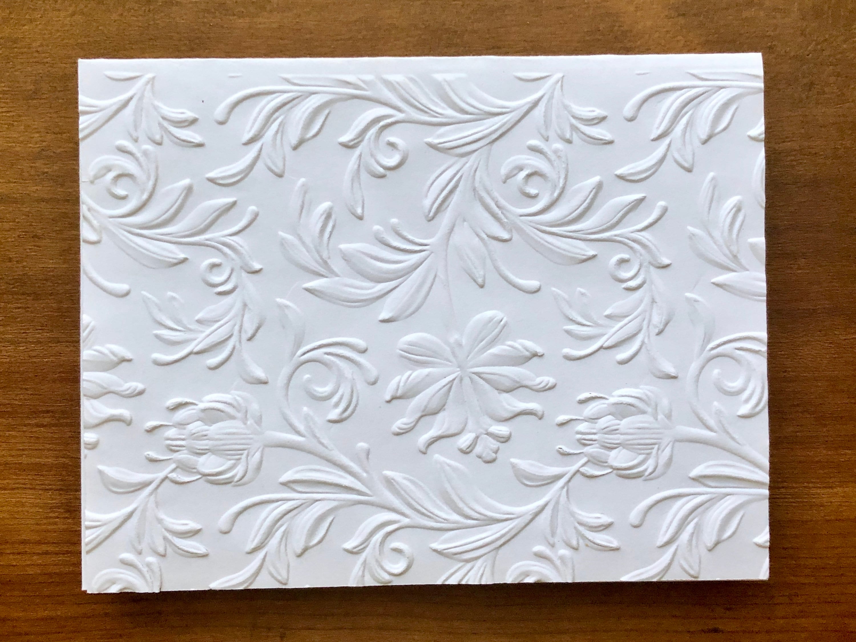 8 3D Floral Cards, White Embossed Flower Note Card Set, Blank Botanical ...