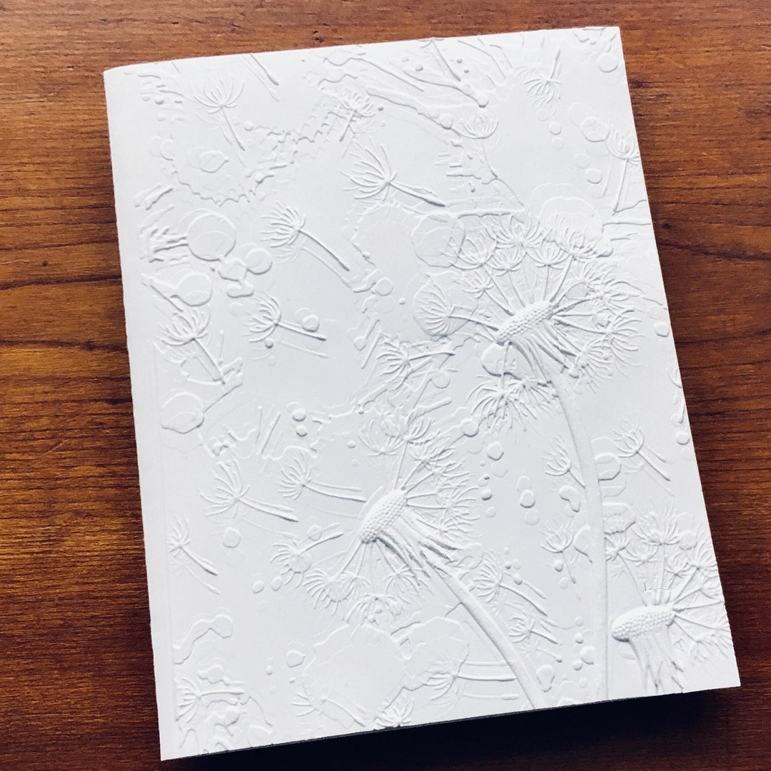 8 3D Embossed White Dandelion Cards, Floral Note Card Set, Blank ...