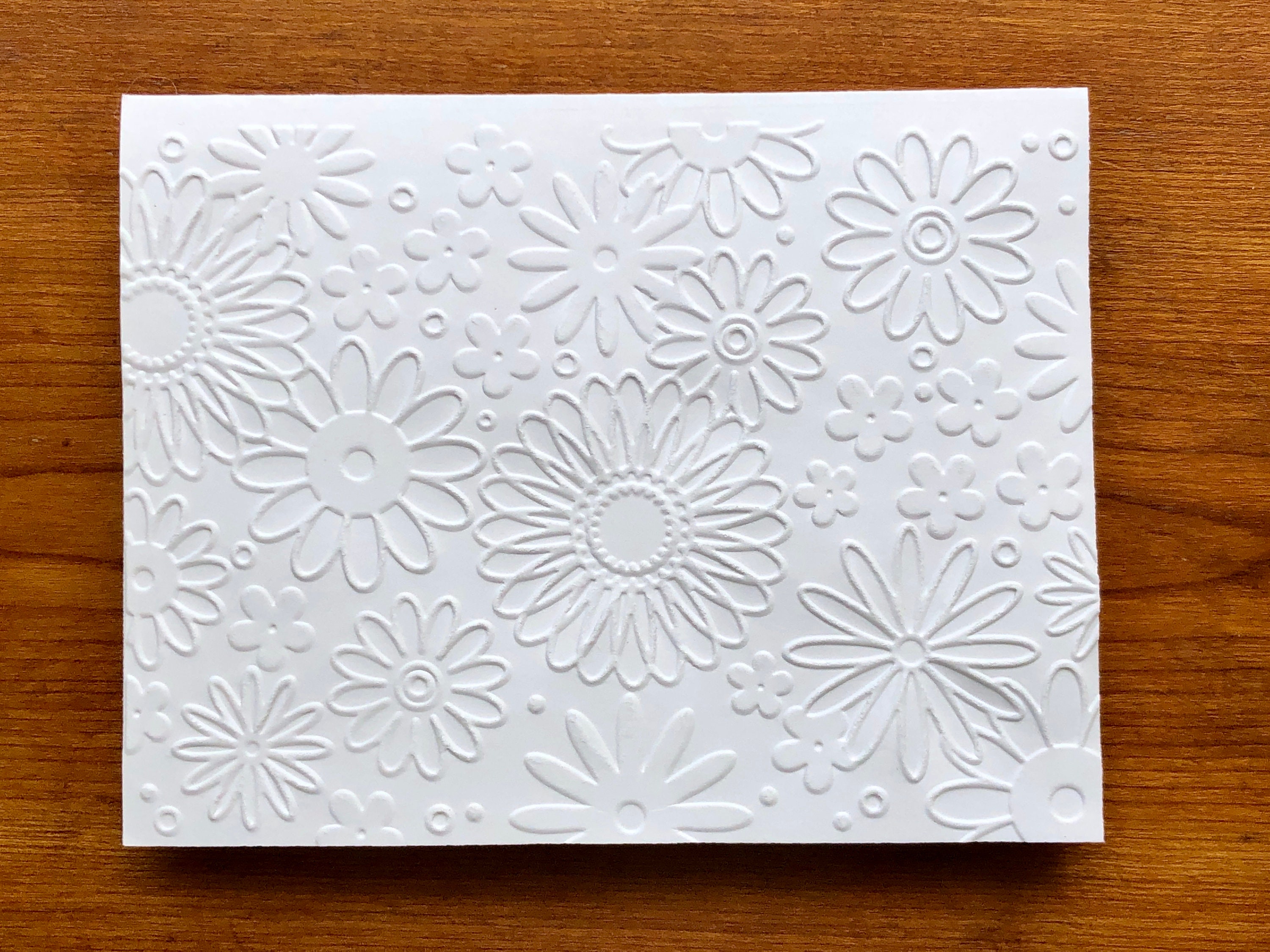 8 3D White Embossed Daisy Cards, Floral Note Card Set, Blank Botanical ...
