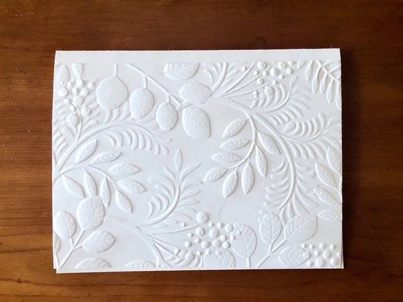 8 White Embossed 3D Floral Cards, Elegant Flower Note Card Set, Blank ...
