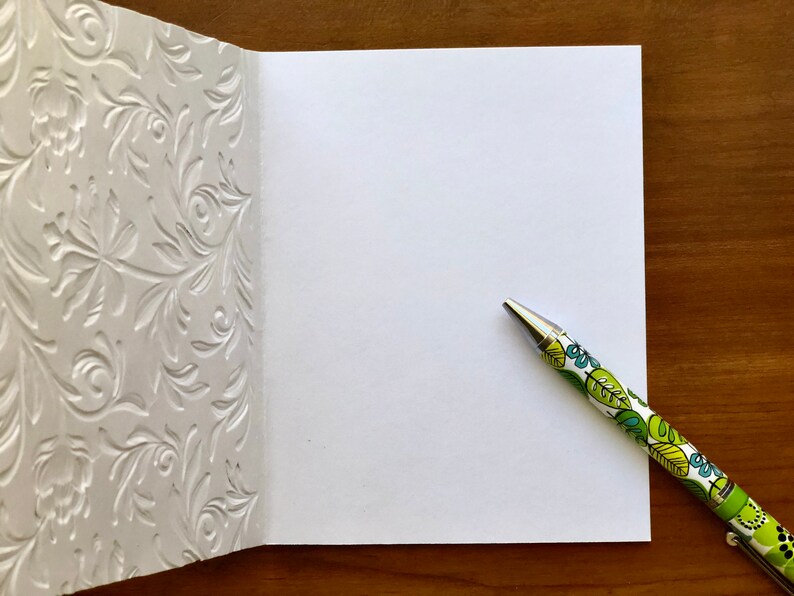 8 3D Floral Cards, White Embossed Flower Note Card Set, Blank Botanical ...