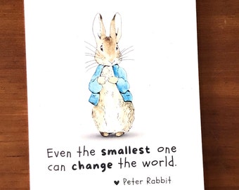 Classic Peter Rabbit Quote New Baby Card, Pregnancy Congratulations, Beatrix Potter New Baby Shower Card, Handmade Newborn Greeting Cards