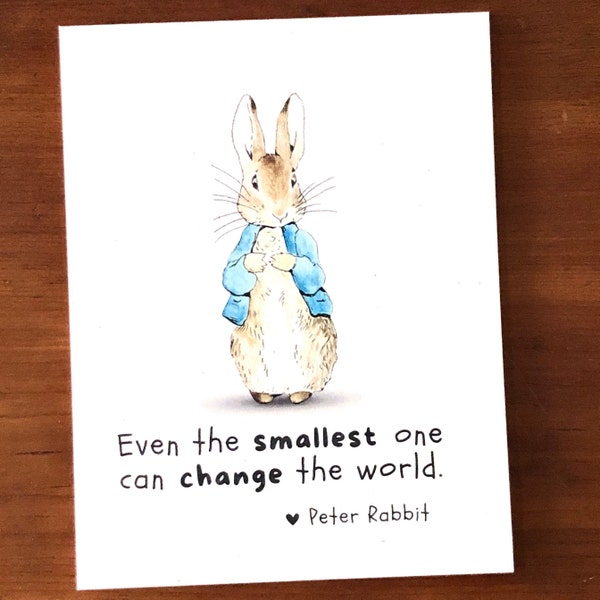 Classic Peter Rabbit Quote New Baby Card, Pregnancy Congratulations, Beatrix Potter New Baby Shower Card, Handmade Newborn Greeting Cards