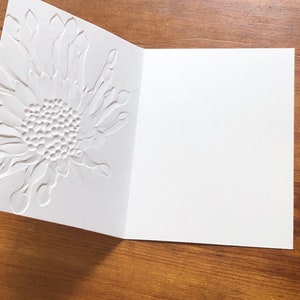 8 3D Embossed Daisy Cards, White Floral Note Card Set, African Daisies ...