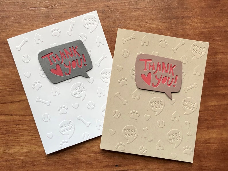 Pet Sitting Thank You Card, Pet Thank You Card, Dog Card, Thank You from the Dog, Embossed Card, Veterinarian, Vet, Handmade Blank Cards image 6