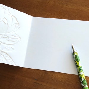 3D Embossed White Peony Flower Note Card Set, Floral Card Set, Blank ...
