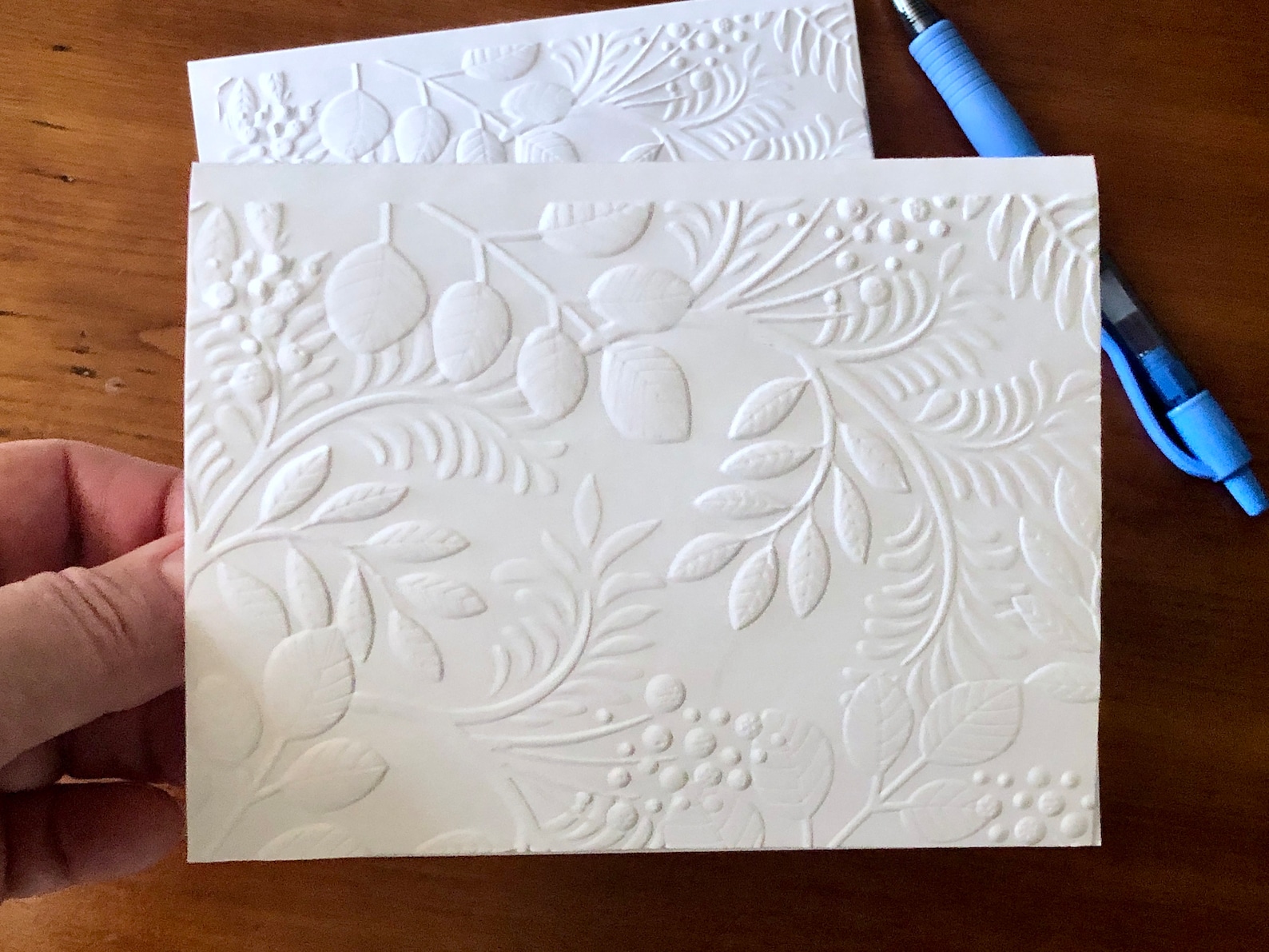 8 White Embossed 3D Floral Cards, Elegant Flower Note Card Set, Blank ...