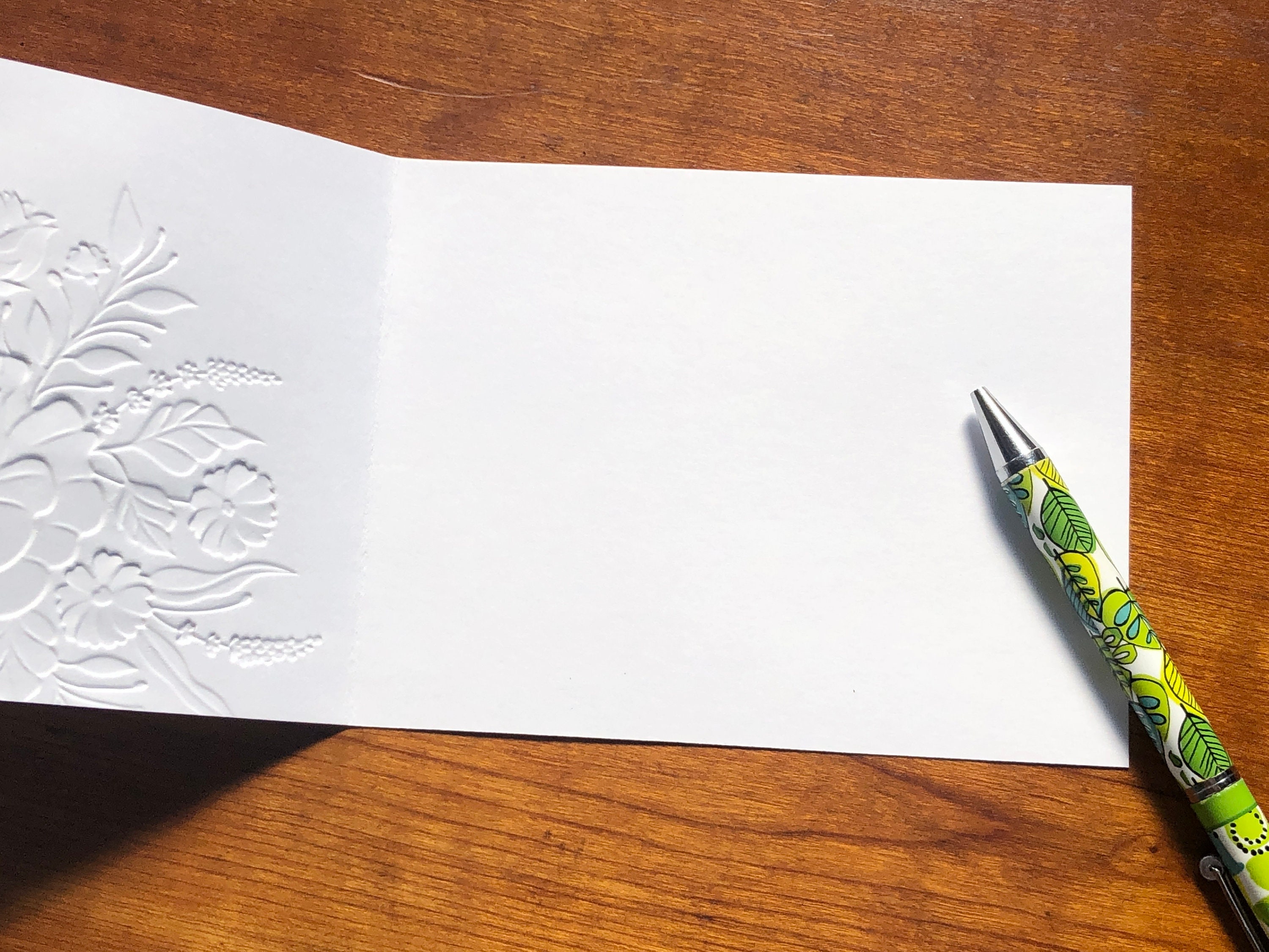 8 3D Embossed Floral Cards, White Flower Note Card Set, Blank Botanical ...