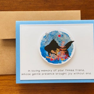 3D Fish Sympathy Card, Goldfish Condolence Card, Thinking of You, Loss ...