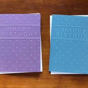 Happy Birthday Embossed Card Set of 6, Birthday Note Card Set, Bday ...