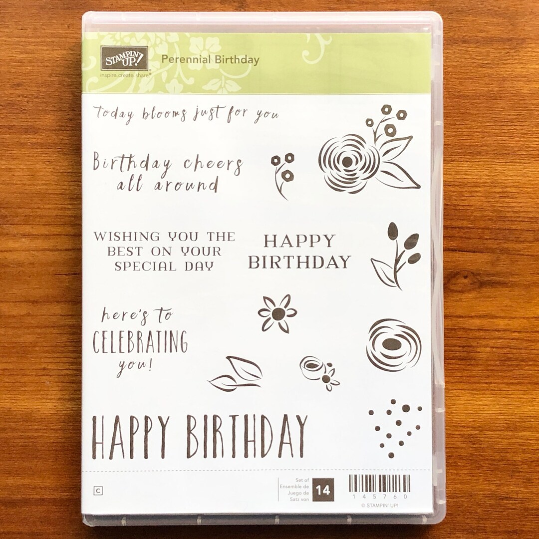 Stampin up Perennial Birthday Rubber Stamp Set, New and Unused Retired ...