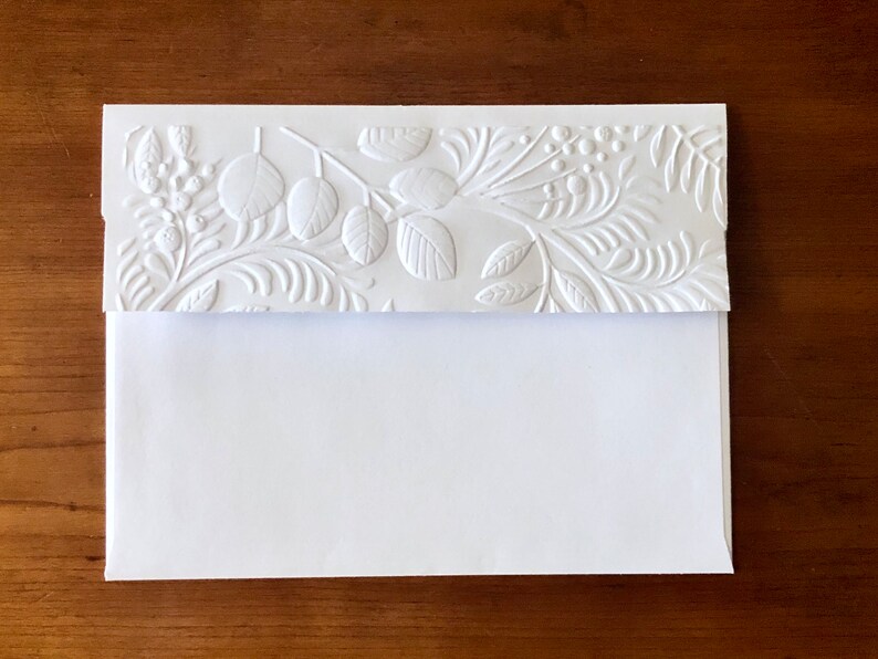 8 White Embossed 3D Floral Cards, Elegant Flower Note Card Set, Blank ...