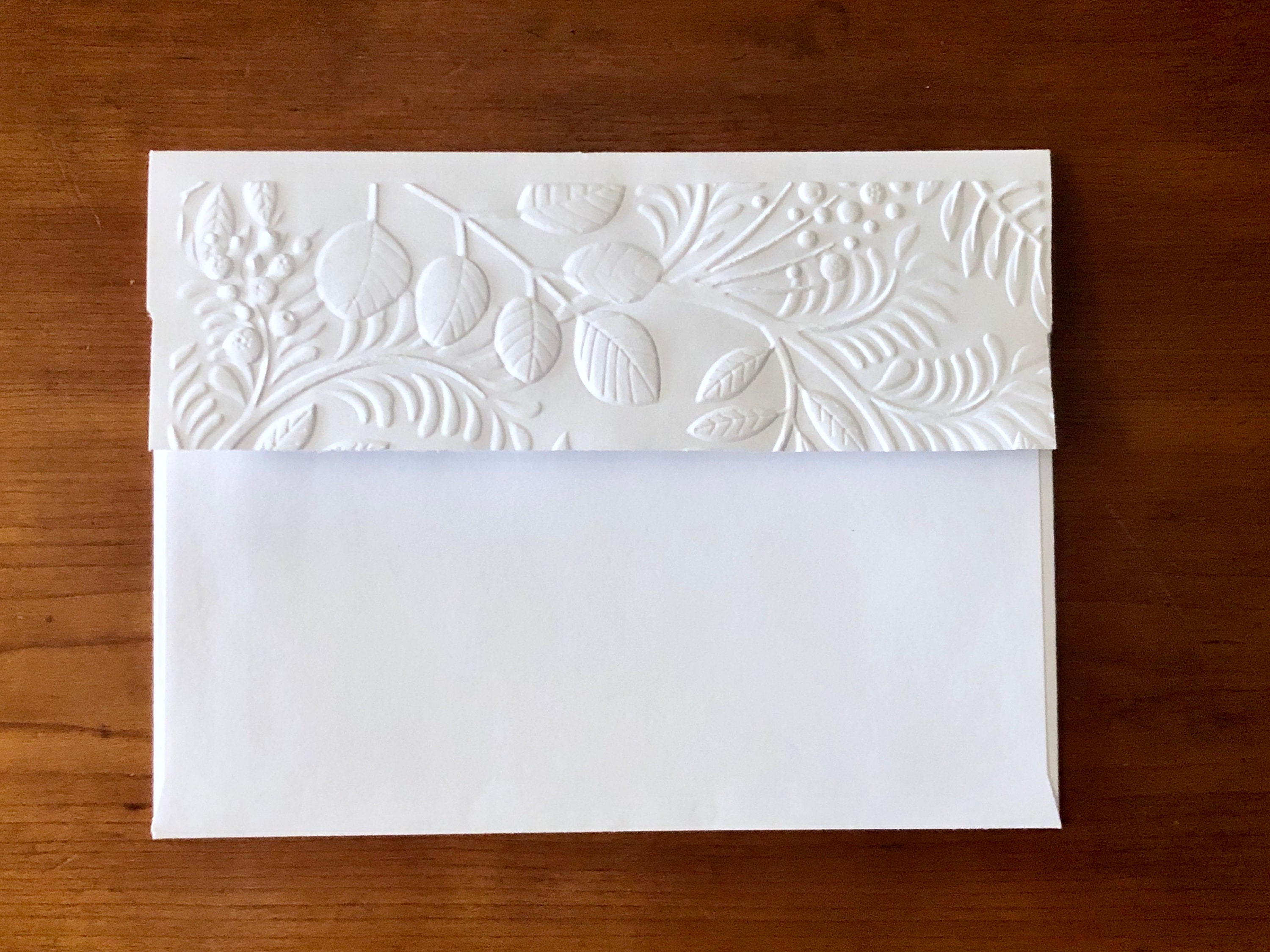 8 White Embossed 3D Floral Cards, Elegant Flower Note Card Set, Blank ...