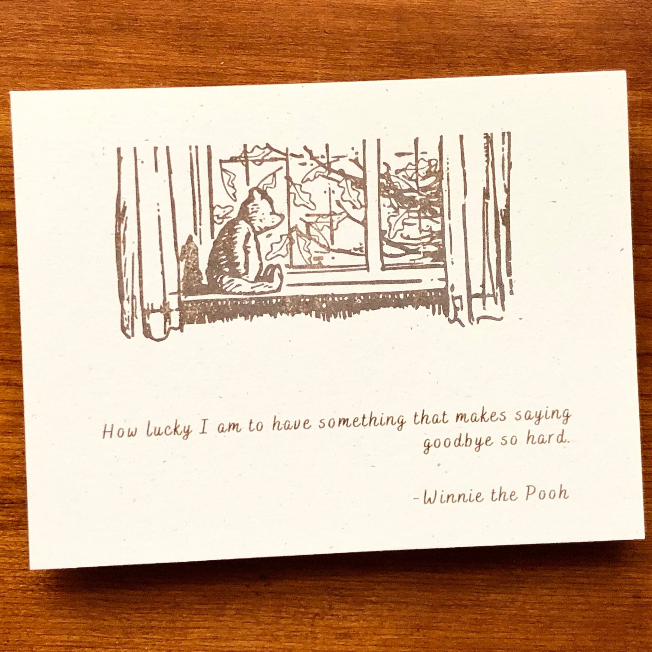 Winnie the Pooh Retirmement Cards, Saying Goodbye Note Card, Pooh