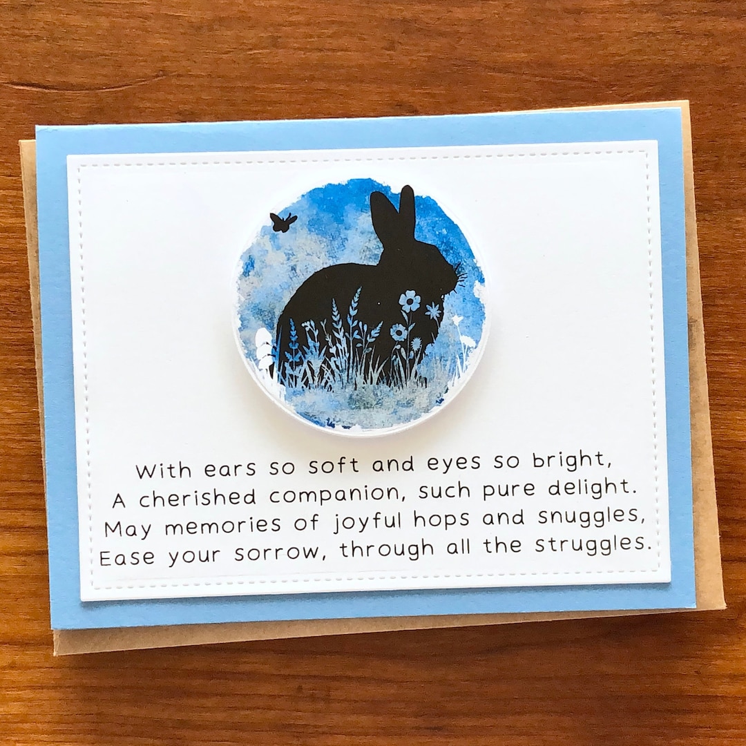 3D Bunny Rabbit Sympathy Card for Pet Owner, Thinking of You, Loss and ...