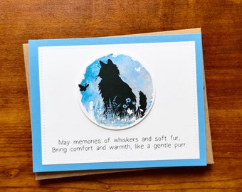 Loss of a Cat Sympathy Card, Pet Sympathy Card, Loss of a Pet Card, Cat Condolence Card, Pet Condolence, Handmade Greeting Cards