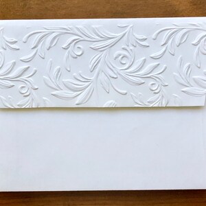 8 3D Floral Cards, White Embossed Flower Note Card Set, Blank Botanical ...