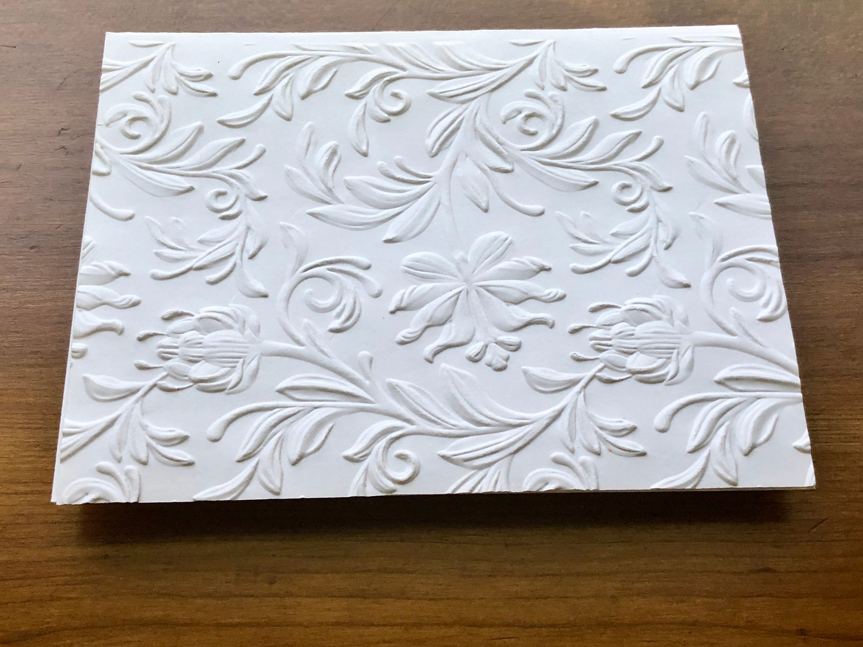 8 3D Floral Cards, White Embossed Flower Note Card Set, Blank Botanical ...