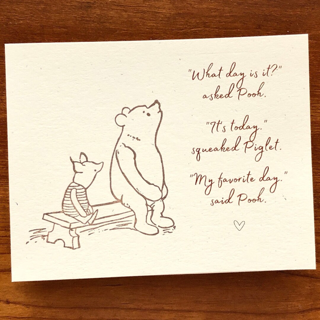 Winnie the Pooh and Piglet Friendship Note Card, Classic Pooh ...