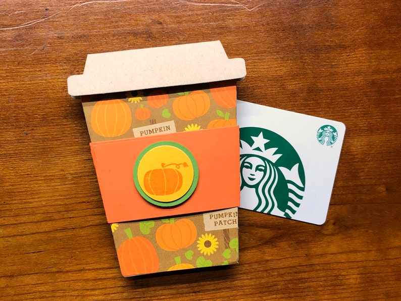 Halloween Coffee Cup Gift Card Holder Fall Coffee Gift for Etsy