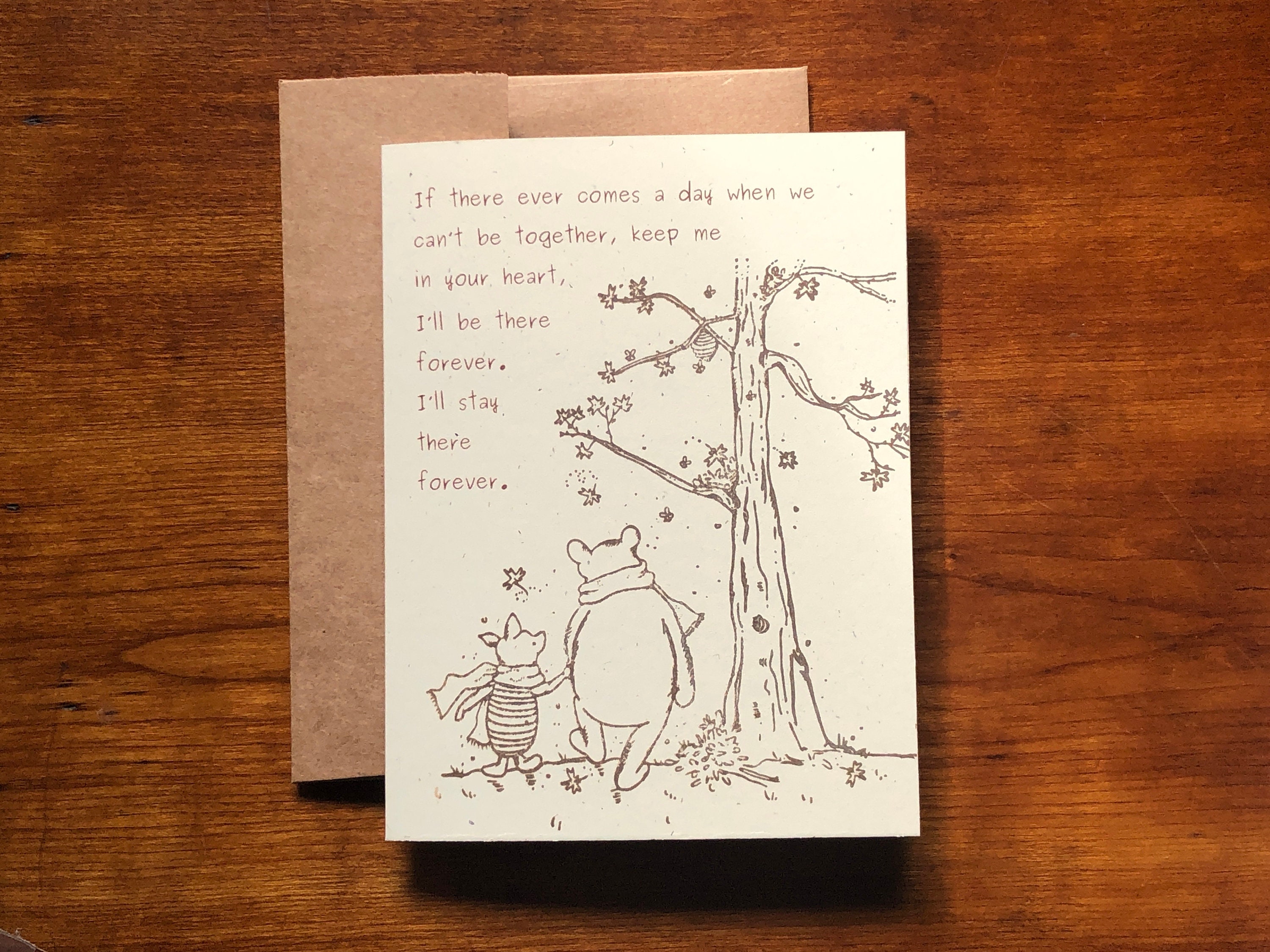 Winnie the Pooh & Piglet Friendship Quote Note Cards, Anniversary