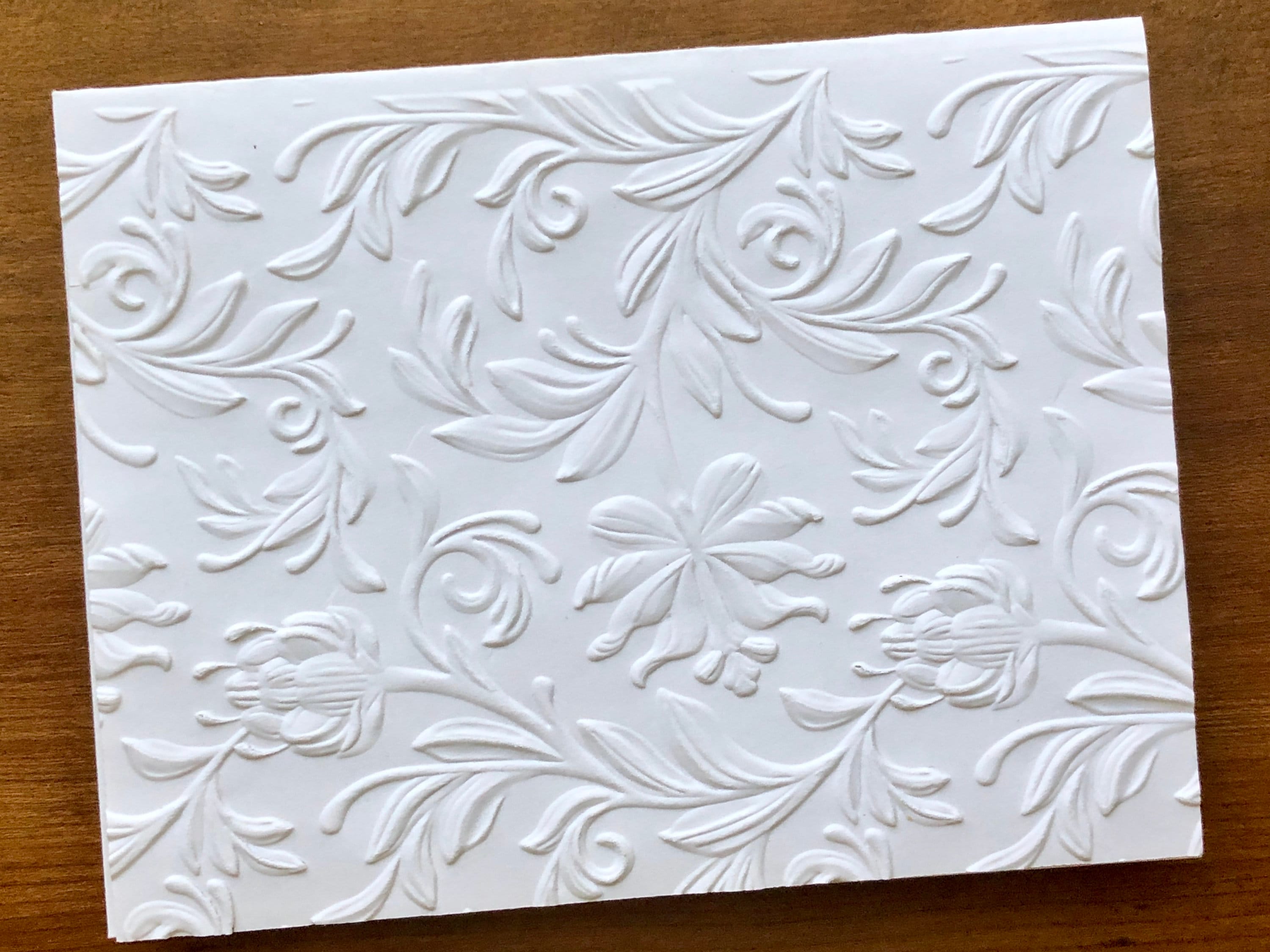 8 3D Floral Cards, White Embossed Flower Note Card Set, Blank Botanical ...