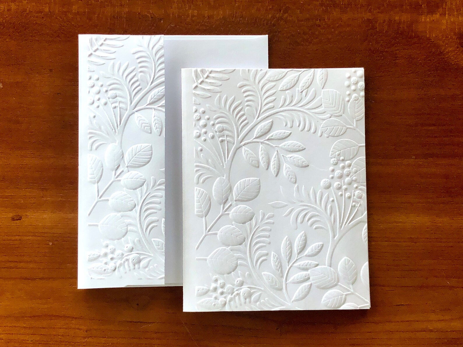 8 White Embossed 3D Floral Cards, Elegant Flower Note Card Set, Blank ...