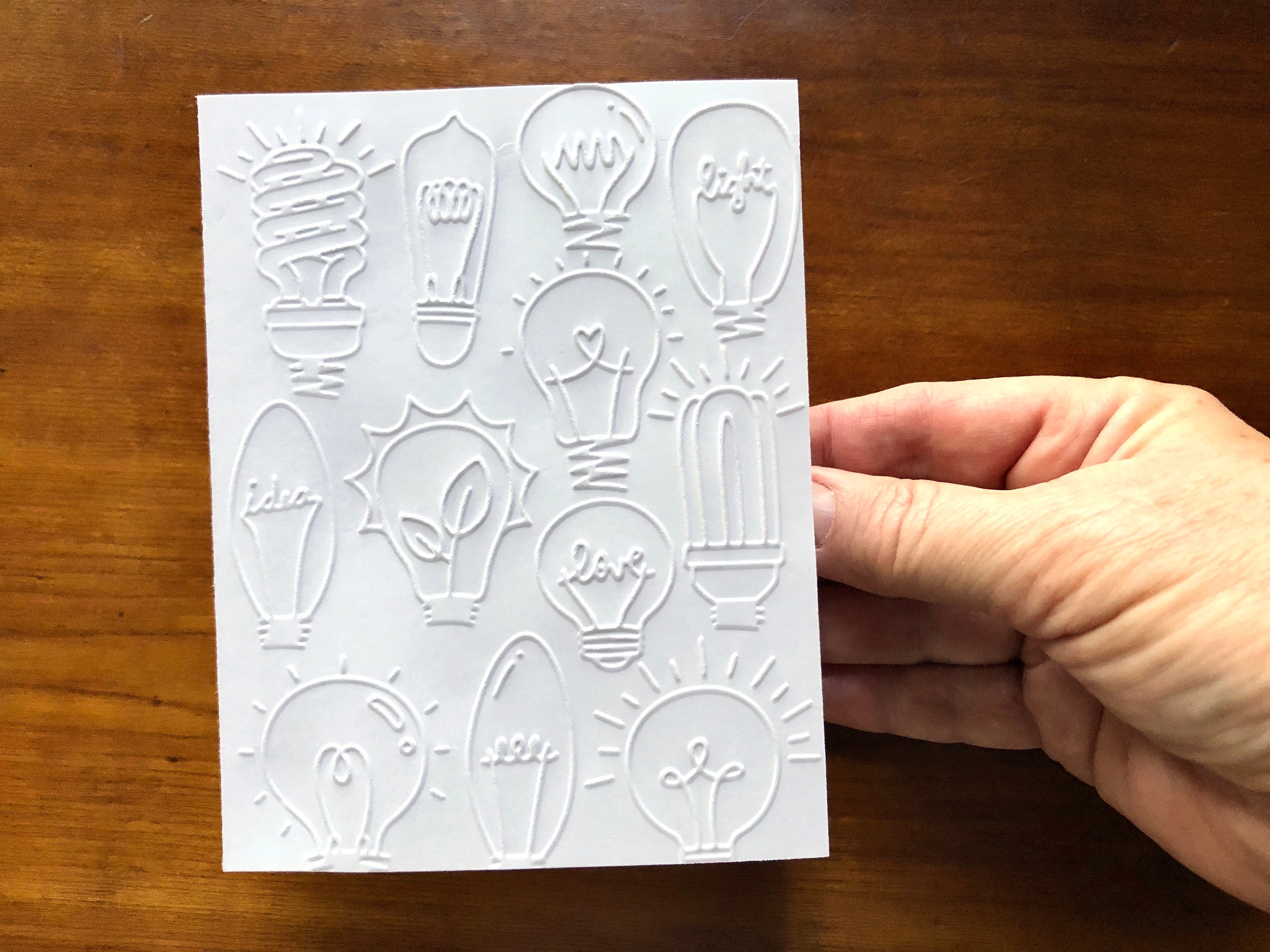 8 3D Embossed Lightbulb Cards W/ Choice of Inside Sentiment ...