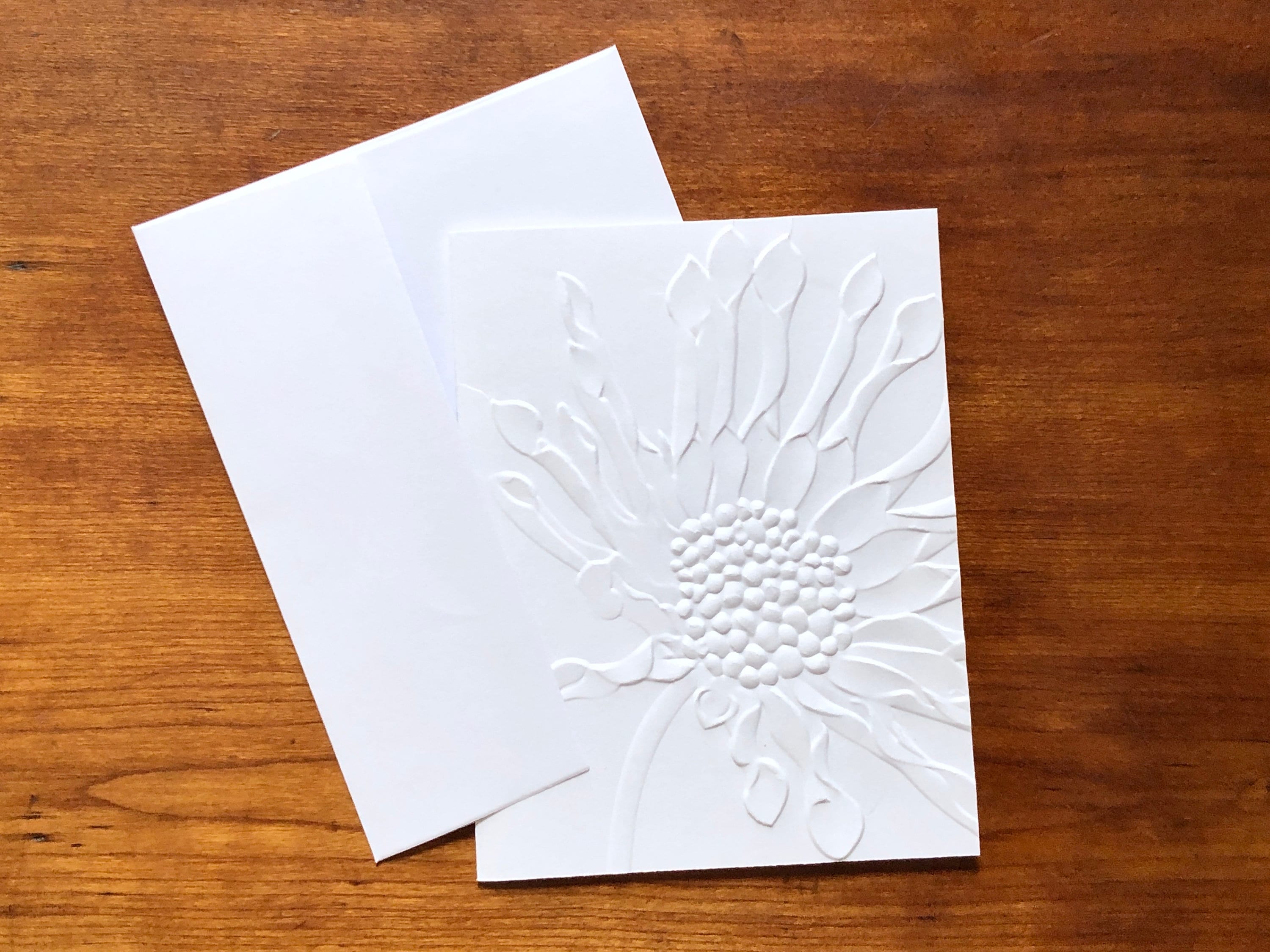 8 3D Embossed Daisy Cards, White Floral Note Card Set, African Daisies ...