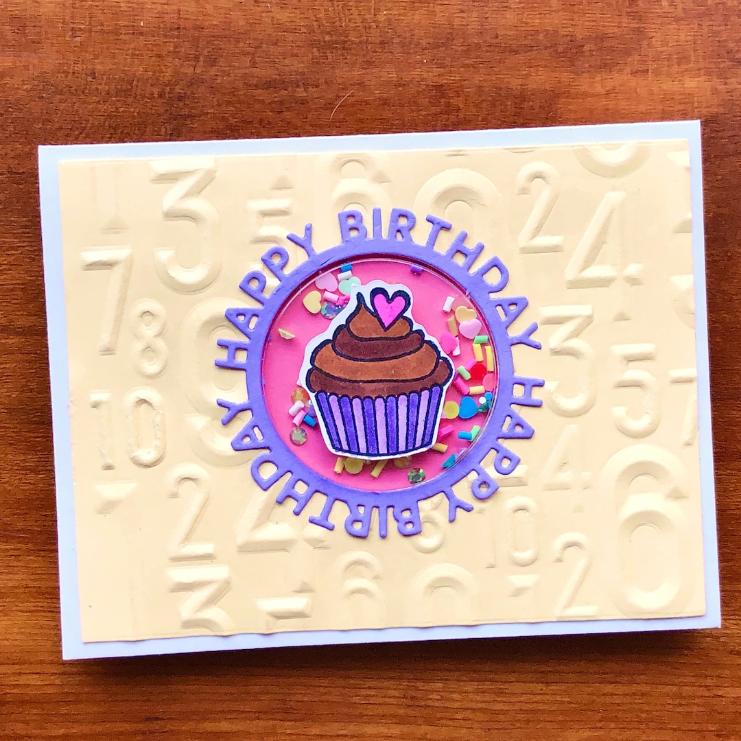Interactive Birthday Card With Confetti Fun Cupcake Shaker Etsy
