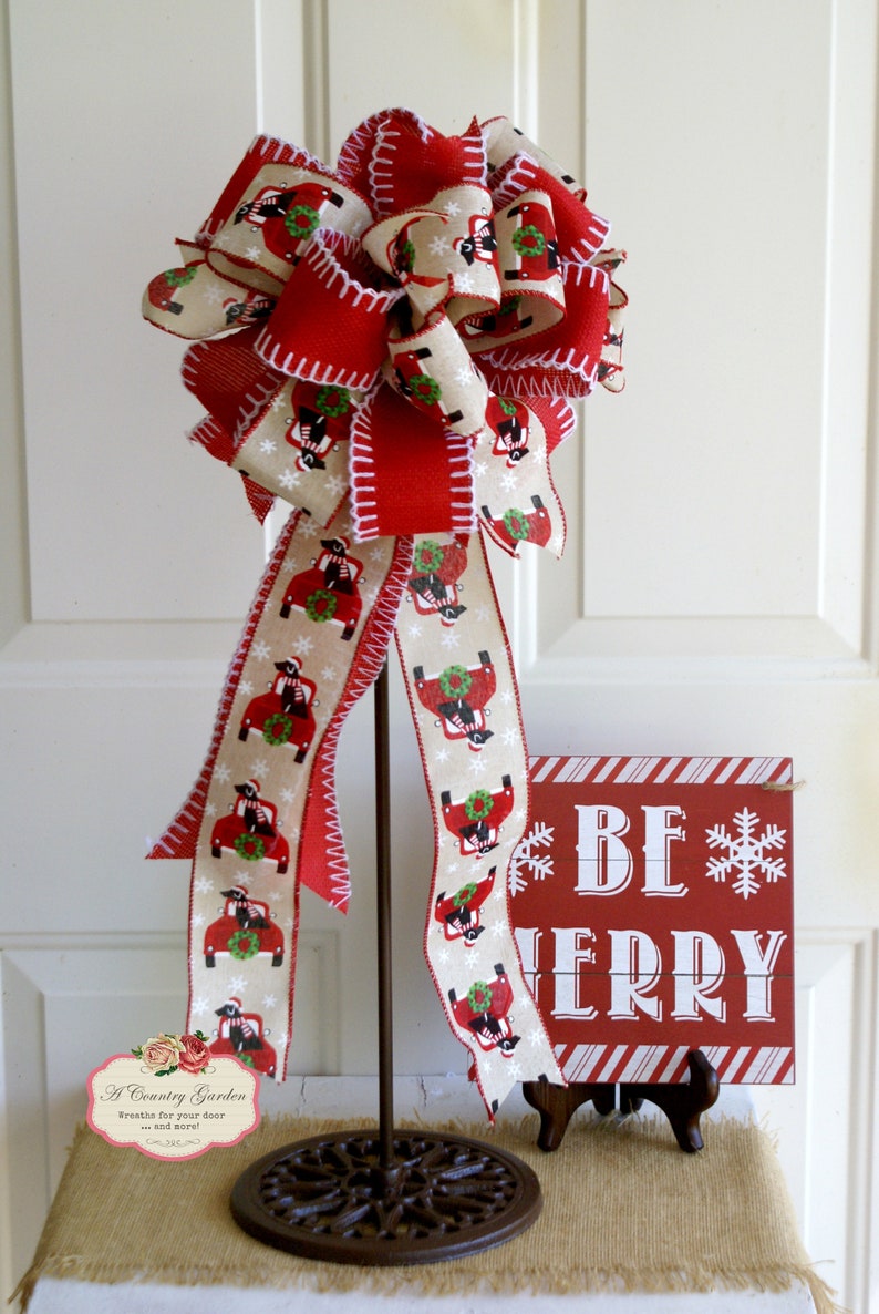 Christmas Bow for Wreath Dog Lover's Christmas Bow Etsy