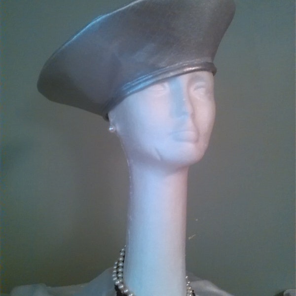 Silver Beret, Leather Tams, Ladies Hat, Fancy Hat, Caps