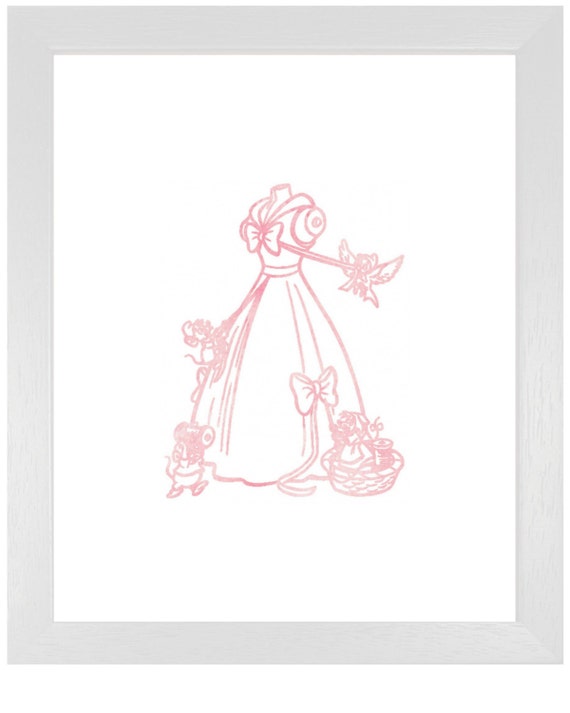 Cinderella Dress Print Diy Pink Watercolor Cinderella Etsy
