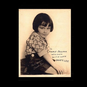 Davey Lee Vintage Autographed Autograph Signed Hollywood Film Movie 8x10 Sepia Photograph 1920&#39;s Film Actor Child Star Rare!