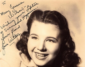 Jane Withers Vintage Autographed Autograph Signed Hollywood Film Movie 8x10 Photograph 1940's Child Actress Walk of Fame