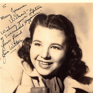 Jane Withers Vintage Autographed Autograph Signed Hollywood Film Movie 8x10 Photograph 1940&#39;s Child Actress Walk of Fame