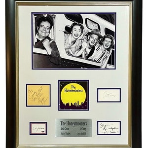 Jackie Gleason The Honeymooners Autographed Signed Cast Framed Signatures Photo JSA LOA