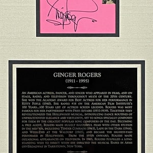 Ginger Rogers autograph Signed 11 x 14 Vintage Photo plus autographed Card Framed PSA/DNA JSA Letter of Authenticity image 6