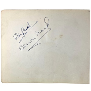 Laurel and Hardy Autographed Signed 5 1/4&quot; x 6 3/8&quot; Album Page Charlie Kunz Stan Laurel Oliver Hardy JSA Letter of Authenticity