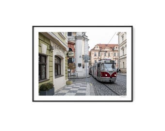Prague Tram-fine art poster print