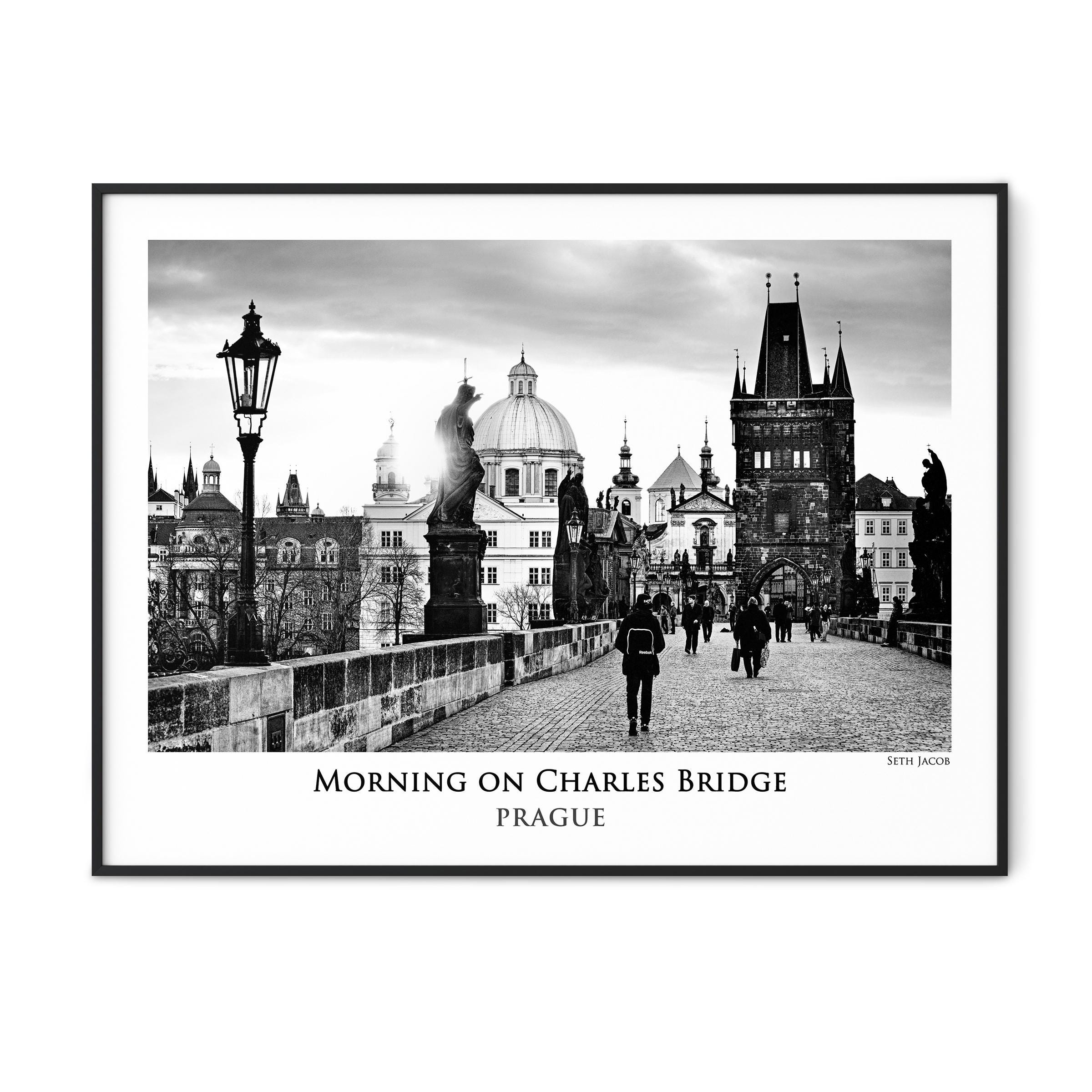 Morning on Charles Bridge-Prague-fine art poster print