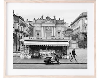 Newstand-Black and White Photography-Italy Printt-Wanderlust Gift-Italy Wall Art-Fine Art Print-Extra Large Wall Art-Italy Photography