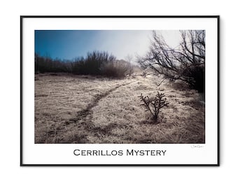 Cerrillos Mystery-Southwestern Decor-Cactus-Winter-Santa Fe-New Mexico-Large Wall Art-Art Print-Fog-Mystery-New Mexico Art
