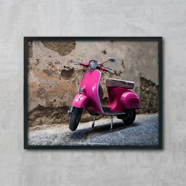 Pink Vespa-Italy-Large Wall Art-Italy Print